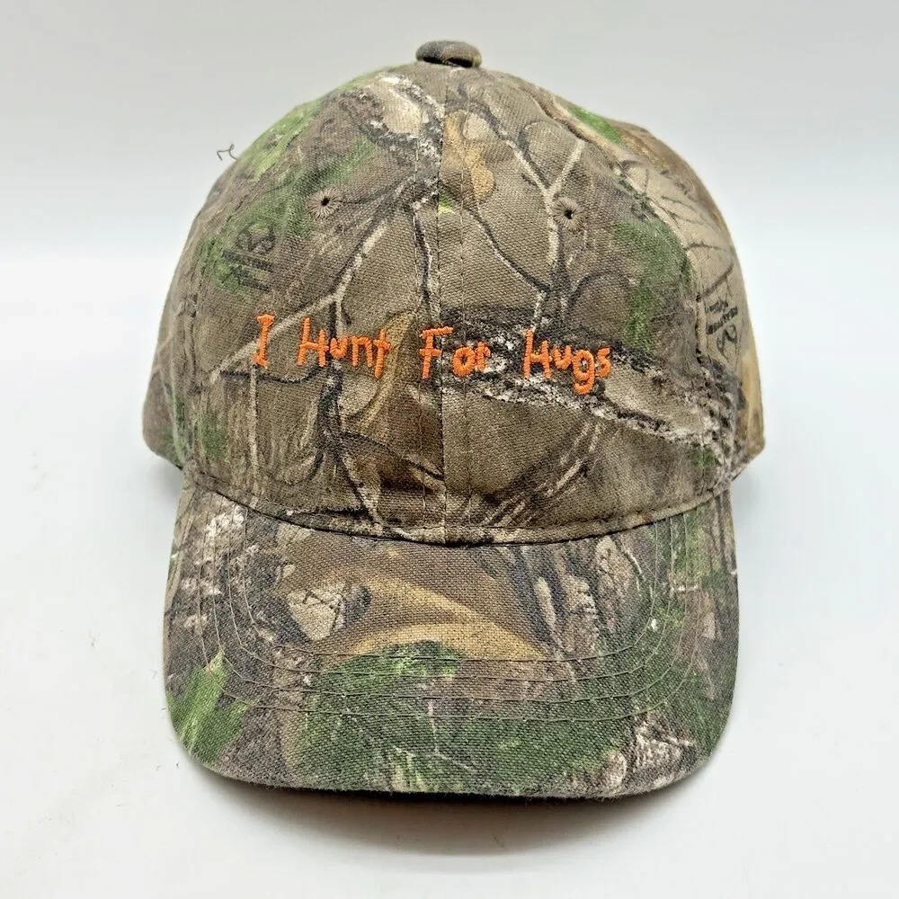 Cabela's Realtree Camouflage I Hunt For Hugs Toddler Ball Cap Elastic Back Hat